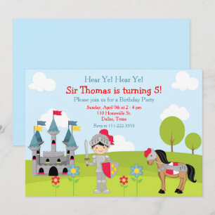 Invitation à la fête d'anniversaire du Chevalier a