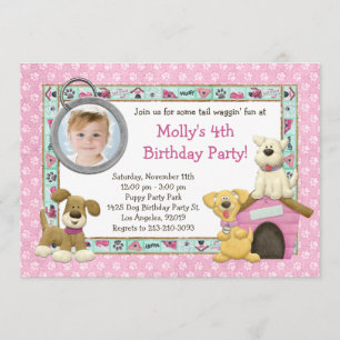 Invitation à la fête d'anniversaire du chien coque