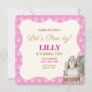 Invitation à la fête d'anniversaire du chien Patte