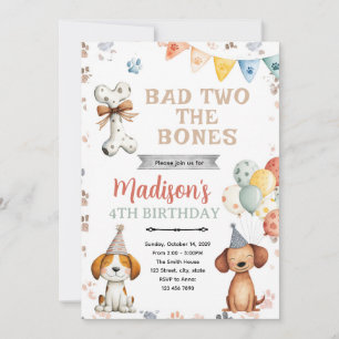 Invitation à la fête d'anniversaire du chiot de ch