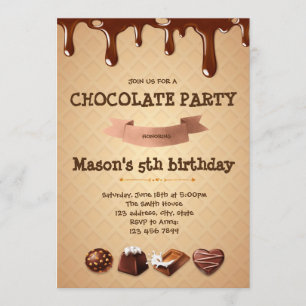Invitation à la fête d'anniversaire du chocolat
