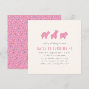 Invitation à la fête d'anniversaire du cookie anim