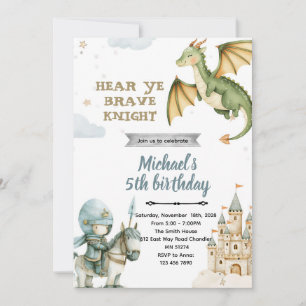 Invitation à la fête d'anniversaire du dragon et d