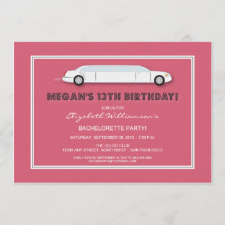 Invitation à la fête d'anniversaire du Limo blanc 