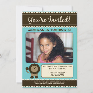 Invitation à la fête d'anniversaire du lion sucré