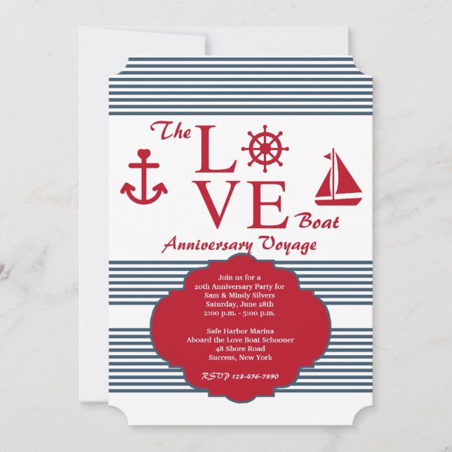 Invitation à la fête d'anniversaire du Love Boat (Devant)