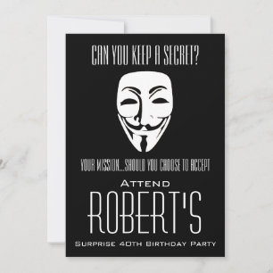 Invitation à la fête d'anniversaire du Masque Surp