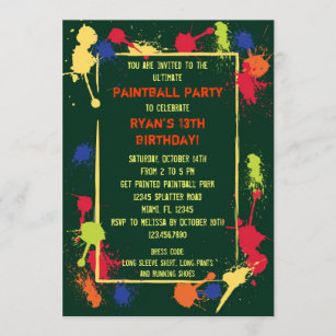Invitations Faire Part Paintball Zazzle Fr