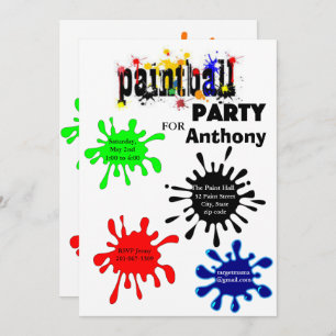 Invitation à la fête d'anniversaire du Paintball c