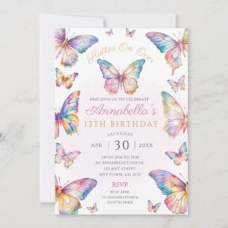 Invitation à la fête d'anniversaire du papillon ar
