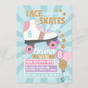 Invitation à la fête d'anniversaire du patin à rou