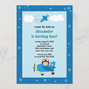 Invitation à la fête d'anniversaire du petit avion