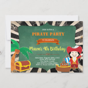 Invitation à la fête d'anniversaire du Pirate