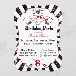 Invitation à la fête d'anniversaire du Pirate