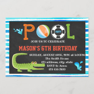 Invitation à la fête d'anniversaire du pool d'alli