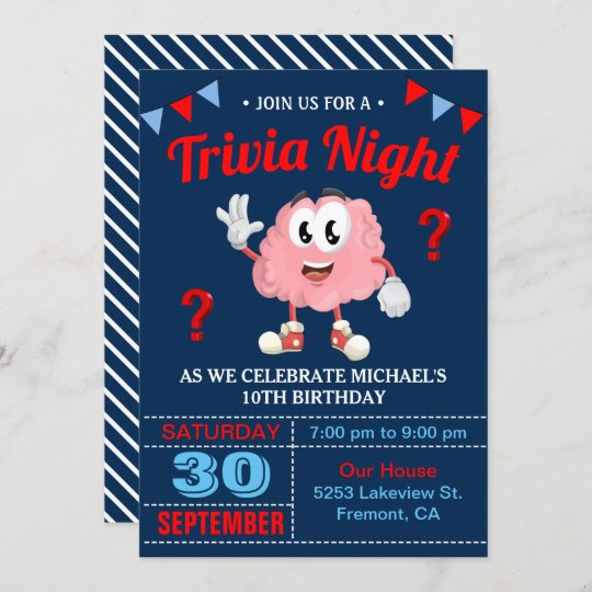 Invitation A La Fete D Anniversaire Du Quiz De Tri Zazzle Fr