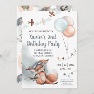 Invitation à la fête d'anniversaire du Renard vola
