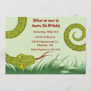 invitation à la fête d'anniversaire du reptile