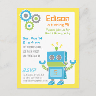 Invitation à la fête d'anniversaire du Robot de Cu