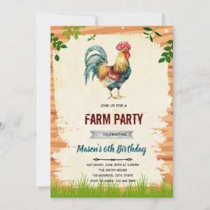 Invitation à la fête d'anniversaire du Rooster