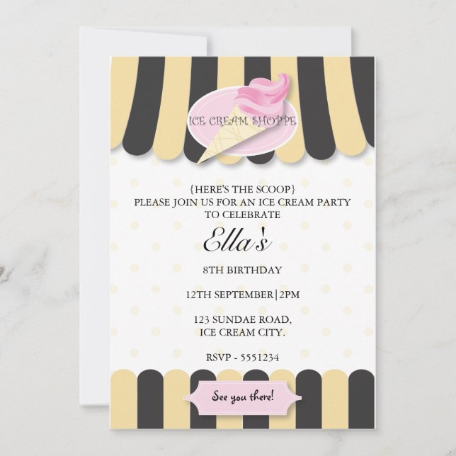 Invitation à la fête d'anniversaire du salon de gl (Devant)