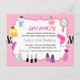 Invitation à la fête d'anniversaire du Spa aux poi