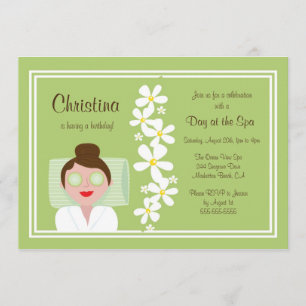 Invitation à la fête d'anniversaire du Spa Day