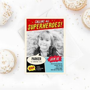 Invitation à la fête d'anniversaire du Superhero c
