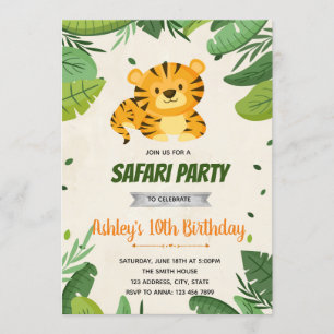 Invitation à la fête d'anniversaire du tigre