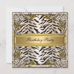 Invitation à la fête d'anniversaire du tigre blanc