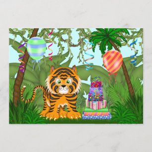 Invitations Faire Part Cartes Anniversaire Tigre Zazzle Fr