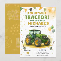 Invitation à la fête d'anniversaire du tracteur