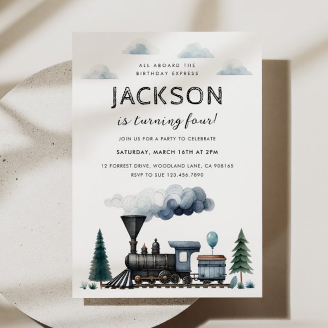 Invitation à la fête d'anniversaire du train (Créateur téléchargé)