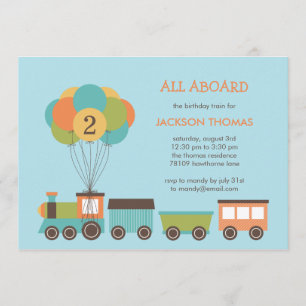 Invitation à la fête d'anniversaire du train