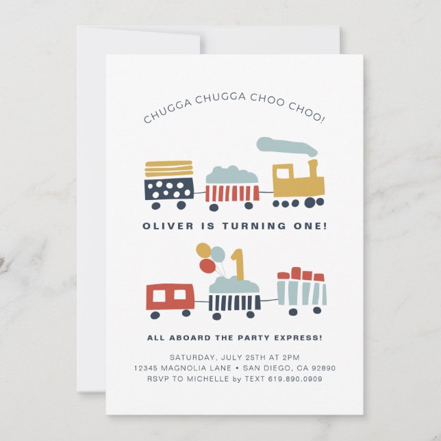 Invitation à la fête d'anniversaire du train ・ Âge (Devant)
