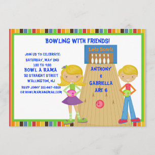 Invitation à la fête d'anniversaire du Twin Bowlin