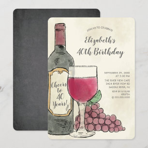 Invitation à la fête d'anniversaire du vin