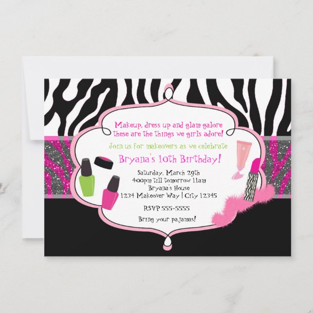 Invitation à la fête d'anniversaire du zèbre de re (Devant)