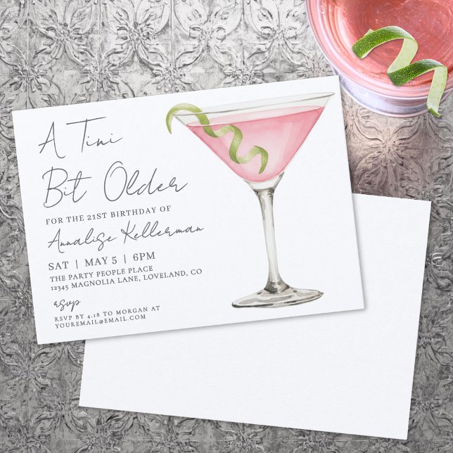 Invitation à la fête d'anniversaire d'un adulte un (Tini Bit Older Adult Birthday Party Invitation)