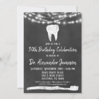 Invitation à la fête d'anniversaire d'un dentiste 