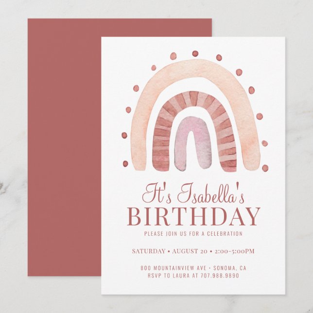 Invitation à la fête d'anniversaire d'un enfant ar (Devant / Derrière)
