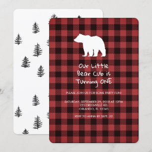 Invitation à la fête d'anniversaire d'un ourson qu