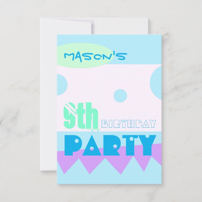 Invitation à la fête d'anniversaire d'un petit mon (Devant)