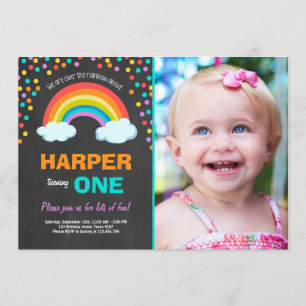 Invitation à la fête d'anniversaire en arc-en-ciel
