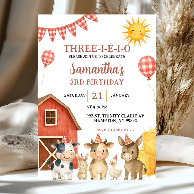Invitation à la fête d'anniversaire Farm Party Thr (Créateur téléchargé)