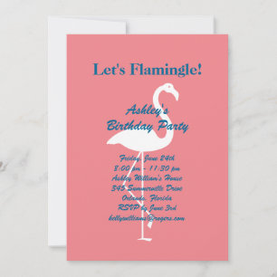 Invitation à la fête d'anniversaire Flamingle - Co
