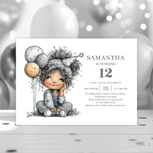 Invitation à la fête d'anniversaire Funny Girl pou