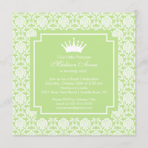 Invitation à la fête d'anniversaire Green Princess