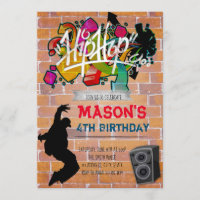 Invitation à la fête d'anniversaire Hip hop