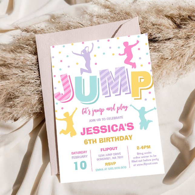 Invitation à la fête d'anniversaire Let's Jump and (Créateur téléchargé)